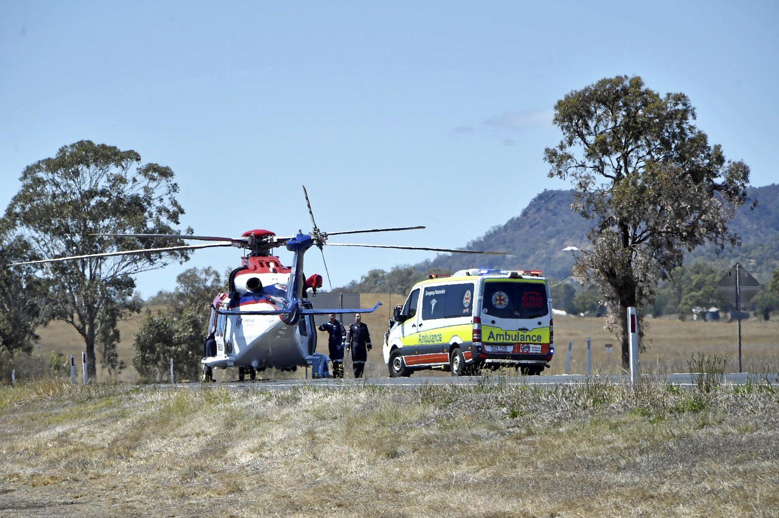 Fatal crash, involving a truck and two cars on Warrego Highway at the intersection Brimblecombe Road. September 2018. Picture: Bev Lacey