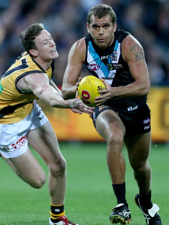 Nathan Krakouer. evades a tackle in 2015. Picture: Calum Robertson.