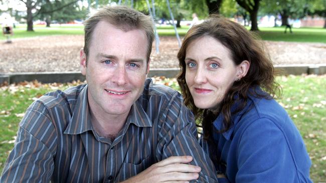 State Election 2010, new Liberal member for Bass Michael Ferguson and Julie Ferguson in Brickfields Park, Launceston