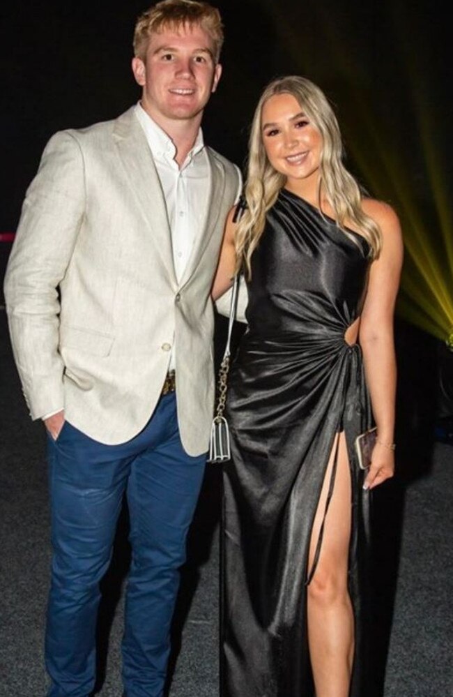 Cowboys halfback Tom Deaden and girlfriend Tahlia Church going to the 2022 Cowboys Ball. Picture: Instagram/ tommydearden