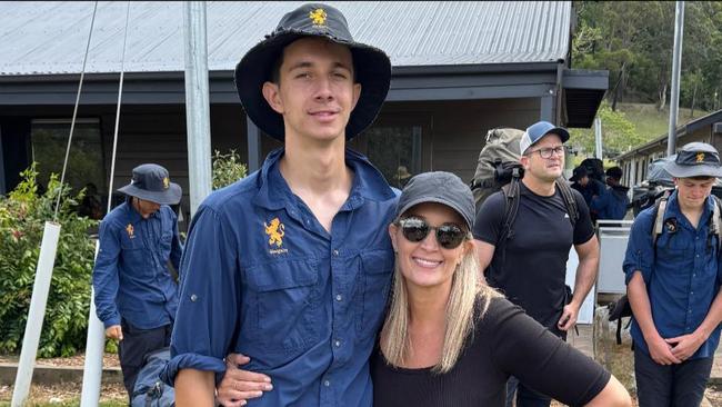 Luca Bennett who lost his life on the central coast after being washed off the rocks at North Avoca Beach, pictured with mum Michelle. Pic Supplied.