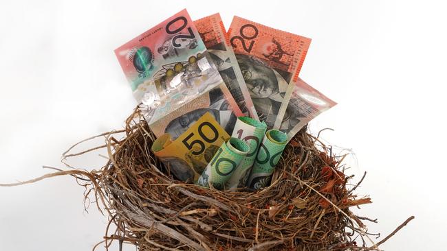 Nest Egg Savings with Australian Currency; superannuation generic