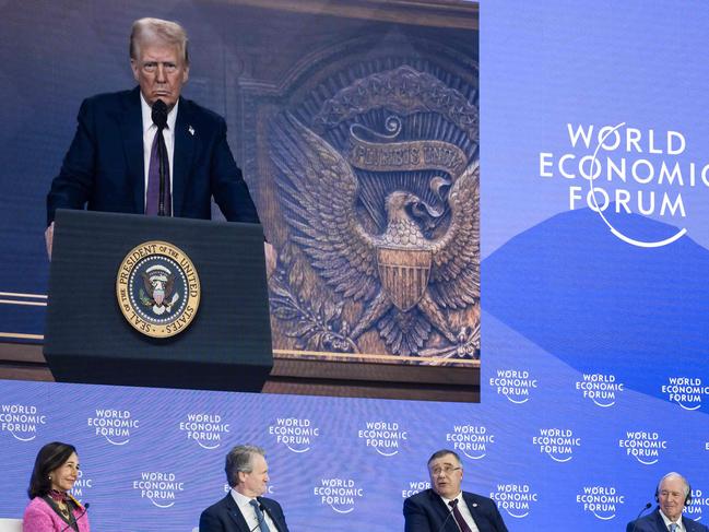 Donald Trump spoke of the war between Russia and Ukraine at the World Economic Forum in Davos. Picture: AFP