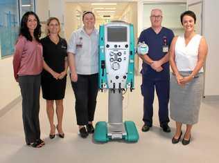 CHHC Intensive Care Unit's Nicole Pymont and Anthony Searle with the $60,000 Prismaflex and Pink Silks Committee members Stacy Jessup, Alison Blanshard and (right) Chair Tanya Johnson. Picture: Lynn Lelean