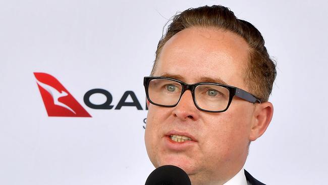 BRISBANE, AUSTRALIA - NewsWire Photos JANUARY 31, 2022:  Qantas CEO Alan Joyce talks at the opening.Official opening of the Qantas new Flight Training Centre in Brisbane.Picture: NCA NewsWire / John Gass