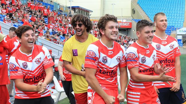 17th October 2020, Gold Coast Titans player Kevin Proctor ran water for the Currumbin Eagles during the Gold Coast Rugby League Grand Final against the Burleigh Bears played at CBus Stadium Photo: Scott Powick Newscorp