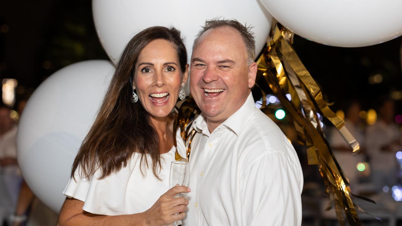 Nikola McWilliam and James McWilliam. The Pulse for DÃ&#131;Â®ner en Blanc Gold Coast at Broadbeach Park on April 22, 2023. Picture: Celeste Humphrey