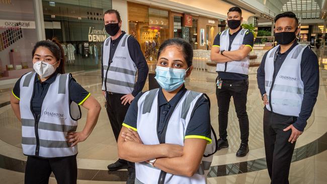 Chadstone COVID-19 staff prepare for reopening. Picture: Jake Nowakowski