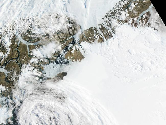 Petermann glacier in Greenland is melting far faster than anticipated. Picture: NASA