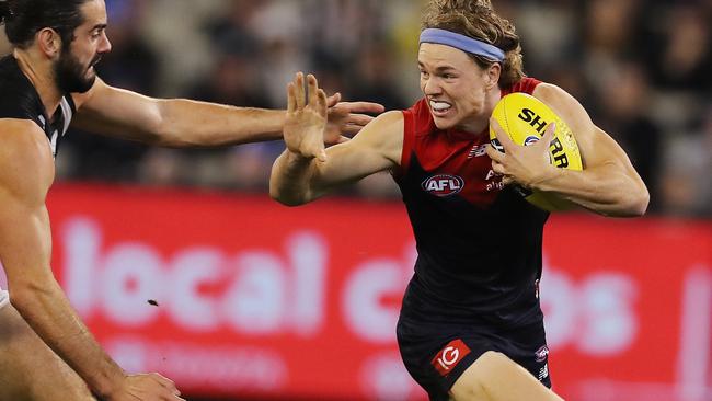 Jayden Hunt stands out at Melbourne and is an important player because they lack outside pace according to Gary Buckenara. Picture: Michael Klein