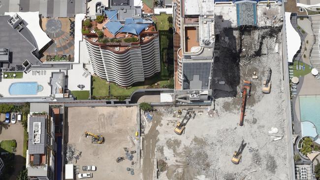 Aerial image of the former Niecon Plaza at Broadbeach on the Gold Coast. It has now been demolished to make way for the V &amp; A towers.