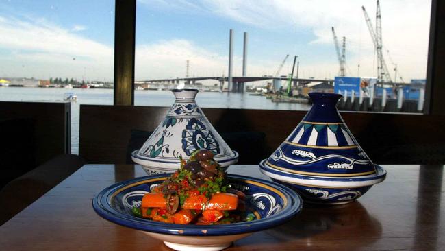 Table setting at the Mecca Bah restaurant at New Quay Promenade, Docklands, Melbourne.