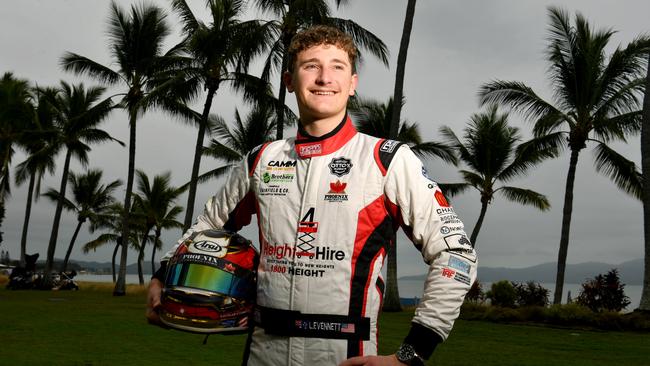 Up and coming Townsville racing driver Lachlan Evennett, 16, on the Strand. Picture: Evan Morgan