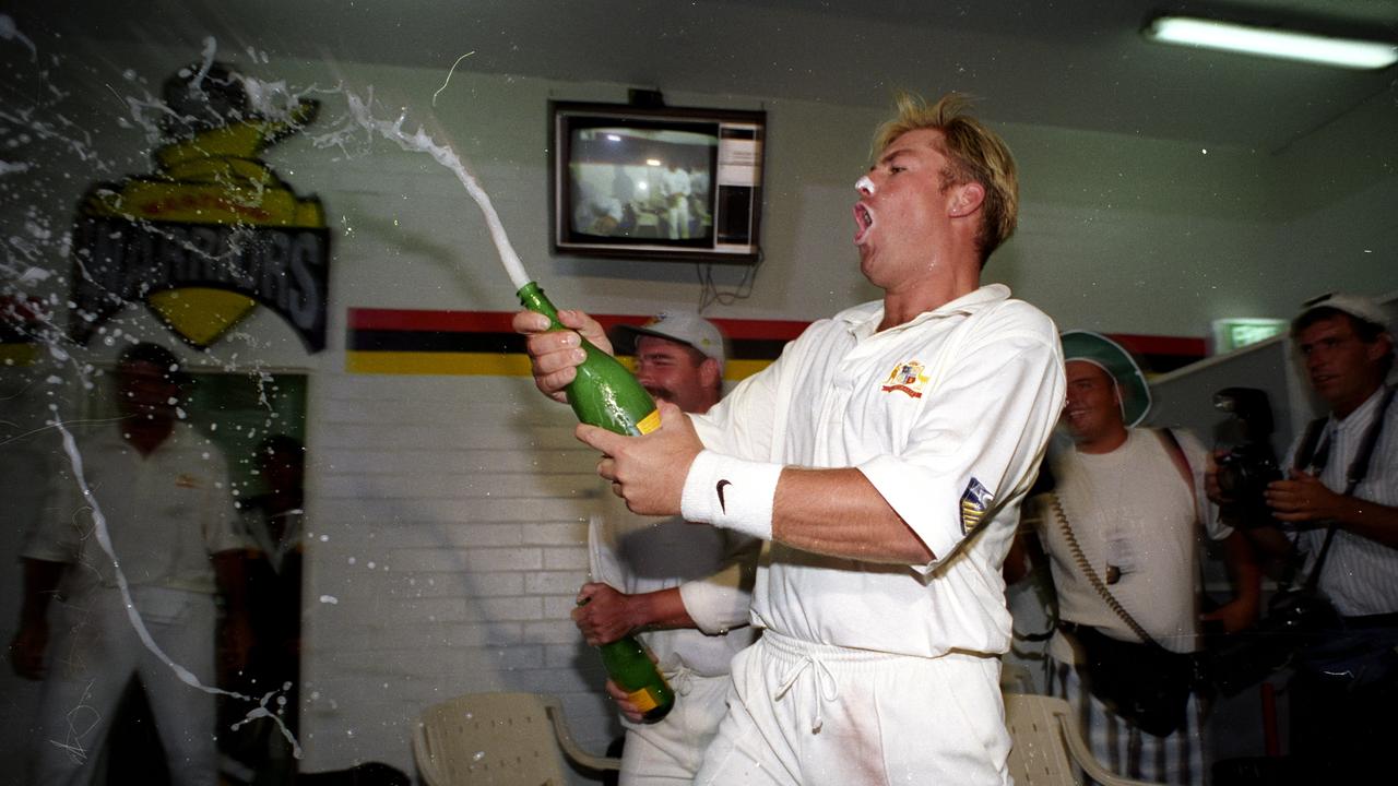 Shane Warne had more to celebrate than any other cricketer. Picture: Mike Keating. HS25.