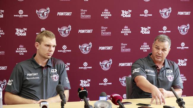 Anthony Seibold is disappointed with suggestions the Sea Eagles asked Tom Trbojevic to take a pay cut. Picture: Tim Hunter.