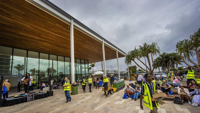 Gold Coast Airport mass trial of new airport terminal ahead of opening. Picture: Nigel Hallett