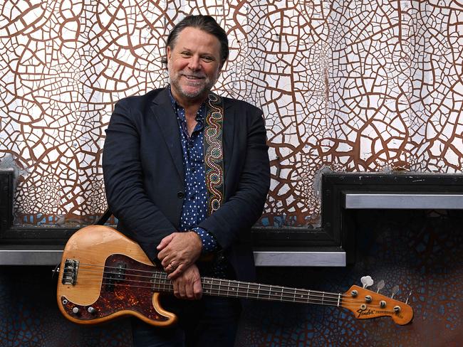 5/6/2024: John Collins, former Powderfinger bassist and Brisbane music venue owner, holding his guitar he calls Ã¢â¬ÅParisÃ¢â¬Â, who is among the recipients in the King's Birthday 2024 Honours list, at his venue ,Ã¢â¬ÅThe TriffidÃ¢â¬Â in Newstead, Brisbane. pic: Lyndon Mechielsen / The Australian