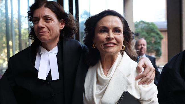 Journalist Lisa Wilkinson and her barrister Sue Chrysanthou SC leaving the Federal Court. Picture: Don Arnold/Getty Images