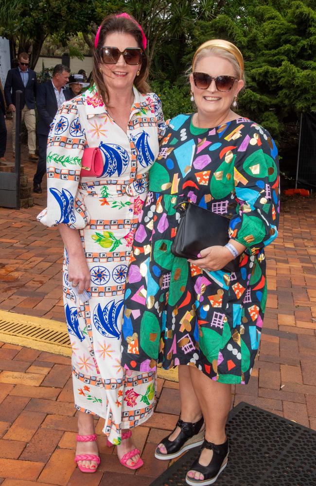 (From left) Leesa Sheppard and Tammy Smith. Weetwood Raceday at Toowoomba Turf Club. Saturday, September 28, 2024. Picture: Nev Madsen.