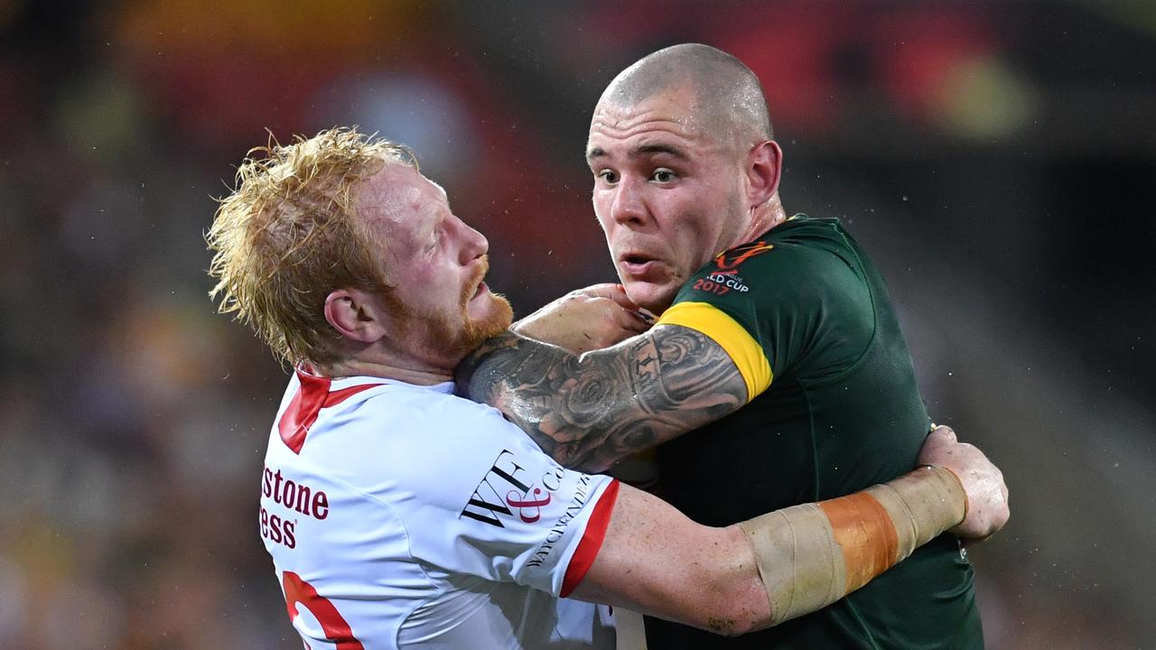 David Klemmer will be the leader of the Kangaroos forward pack when they take on the Kiwis and Tonga in October. (AAP Image/Darren England)