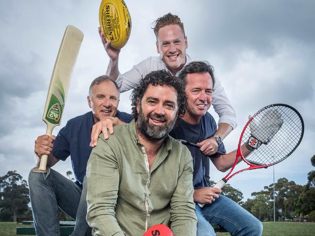 Garry Lyon, Hamish McLachlan, Tim Watson and Sam McClure for SEN Radio. Picture: Jake Nowakowski