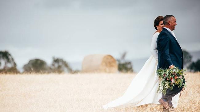 Simone Holzapfel and her husband Matt Robinson were married at the Gleneagle property. Photo: Supplied