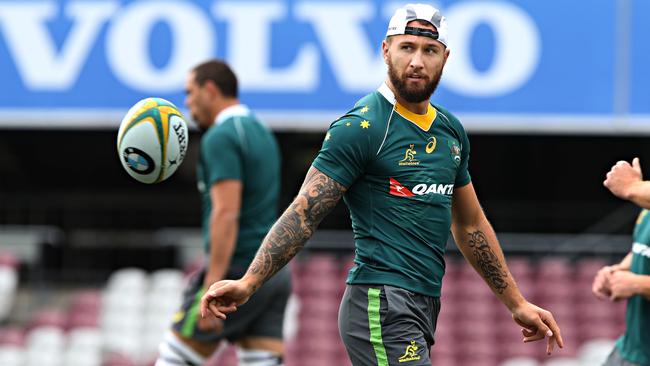 Quade Cooper will play his 60th Test for the Wallabies tonight against South Africa. Picture: Annette Dew