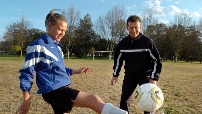 12-year-old Emily van Egmond training with her father Gary.