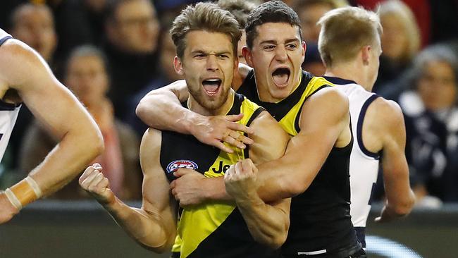 Dan Butler and Jason Castagna have both played less than 50 AFL games. Picture: Michael Klein