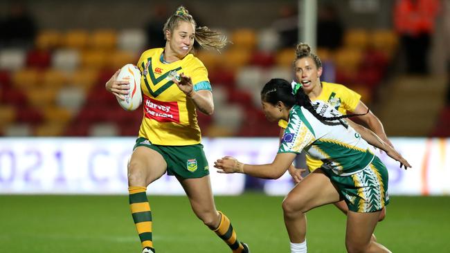 Kezie Apps of Australia during the Women's Rugby League World Cup 2021. (Photo by Jan Kruger/Getty Images for RLWC)