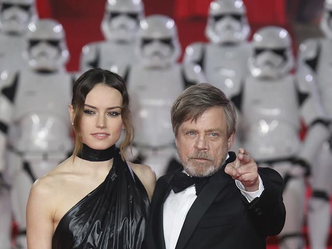 Daisy Ridley and Mark Hamill. Picture: AP