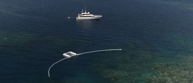 One of the larval rearing pools used on the reef. Pic: Supplied. 