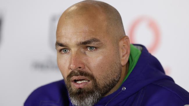 GOSFORD, AUSTRALIA - JULY 04: Warriors interim head coach Todd Payten speaks at a press conference following the round eight NRL match between the New Zealand Warriors and the Brisbane Broncos at Central Coast Stadium on July 04, 2020 in Gosford, Australia. (Photo by Mark Metcalfe/Getty Images)