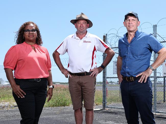 The Queensland Government has announced that Cairns and Far North Queensland will receive a police helicopter, based at Cairns Airport and operated by Meridian Helicopters. Member for Cook Cynthia Lui, Member for Barron River Craig Crawford and Labor candidate for Mulgrave Richie Bates made the announcement for the dedicated Queensland Police Service POLAIR helicopter at the Cairns Airport general aviation area. Picture: Brendan Radke