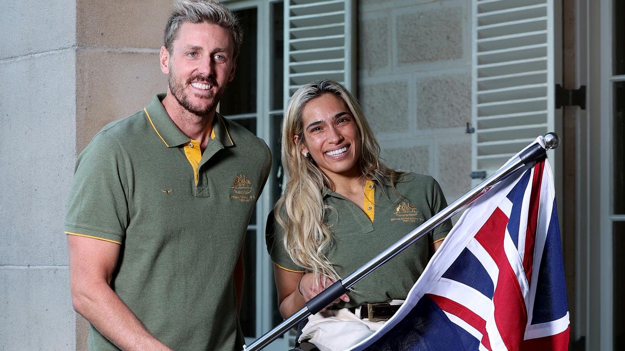 Paris Paralympics Madison de Rozario and Brenden Hall Australian flag