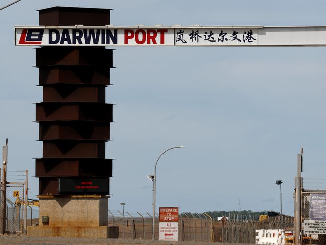 DARWIN, AUSTRALIA - APRIL 08: A general view of the access entry to the Port of Darwin on April 08, 2025 in Darwin, Australia. The lease of Darwin Port to China's Landbridge Group has become a contentious issue in the Australian federal election, with both major parties pledging to bring the port back under Australian ownership. Opposition Leader Peter Dutton has vowed immediate action to secure the port, citing national security concerns, while Prime Minister Anthony Albanese has emphasized ongoing efforts to find a private Australian buyer, framing the issue as critical to protecting Australia's strategic interests. (Photo by Darrian Traynor/Getty Images)