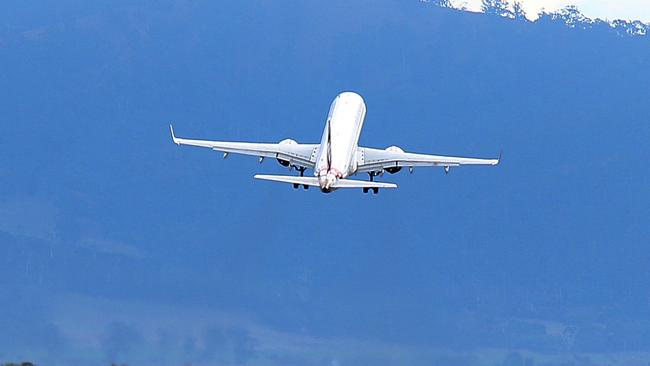 A jet takes off at Hobart airport. Picture: SAM ROSEWARNE