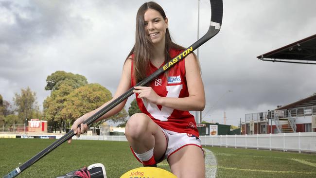 Tyra Pix, who is part of the Ice Factor program, made her SANFLW debut with North Adelaide last month. Picture: AAP/Dean Martin