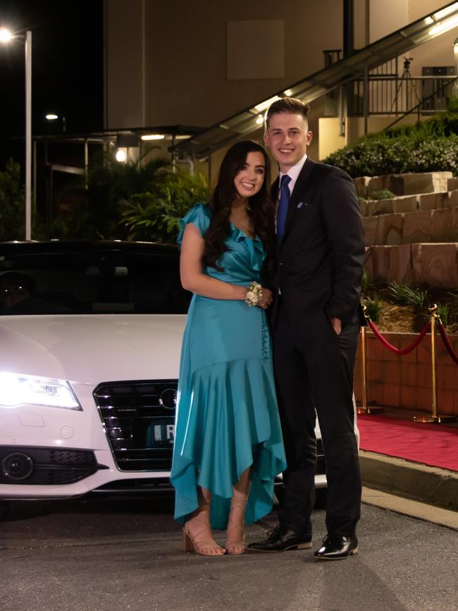 Jaylen Semaan (right) and guest. Hillcrest Christian College 2020 school formal. Photo: Supplied