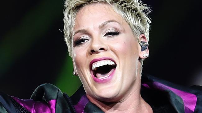 American singer Pink performs her first concert since returning from illness, of the Beautiful Trauma World Tour, at Qudos Bank Arena, in Sydney, Saturday, August 11, 2018. Pink will perform in Perth, Adelaide, Melbourne, Sydney and Brisbane during a 35-date Australian tour. (AAP Image/Brendon Thorne) NO ARCHIVING, EDITORIAL USE ONLY