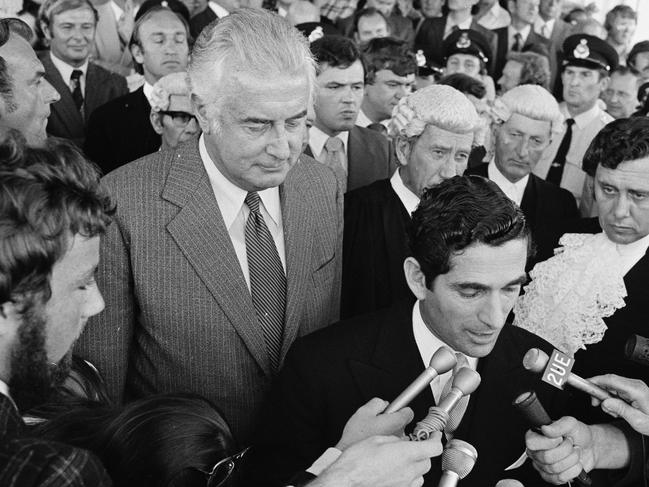 Demonstration against the Dissolution of Parliament by Sir John Kerr and support for Mr Gough Whitlam at Parliament House, 1975.