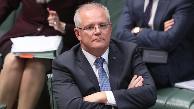 PM Scott Morrison during Question Time in the House of Representatives Chamber, at Parliament House in Canberra. Picture Kym Smith