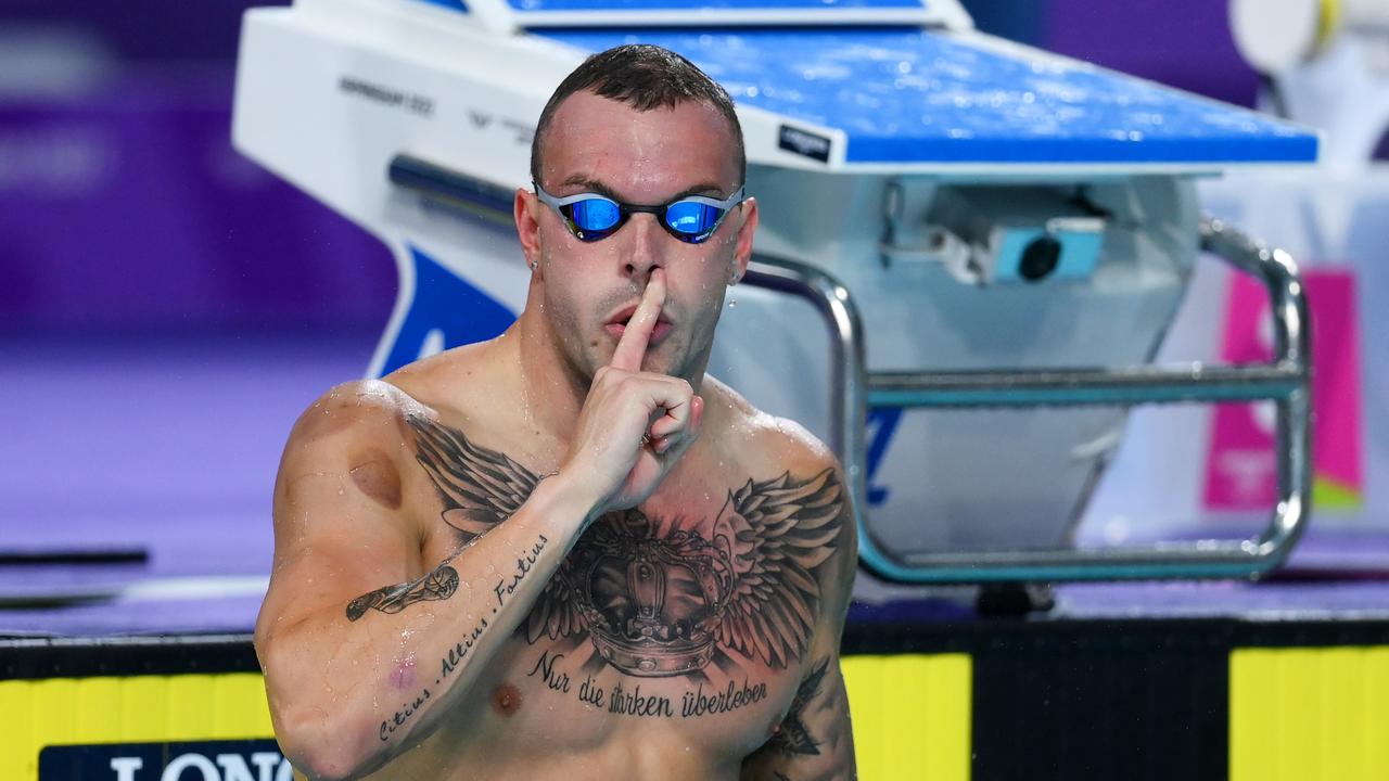 Kyle Chalmers celebrates after winning gold in the Men's 100m Freestyle Final on day four of the Birmingham 2022 Commonwealth Games Photo: Getty Images