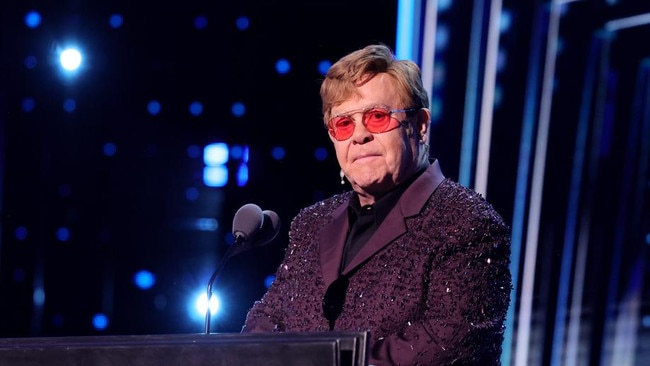 Elton John speaks onstage during the 38th Annual Rock &amp; Roll Hall Of Fame Induction Ceremony at Barclays Center on November 3. Picture: Theo Wargo/Getty Images