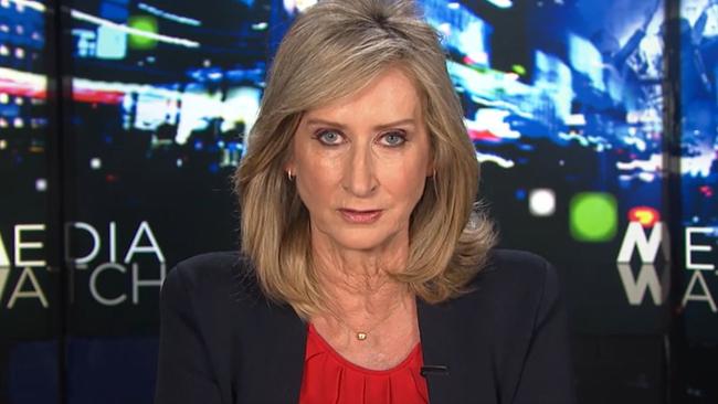 Media Watch hoist Janine Perrett was not amused. Picture: ABC.