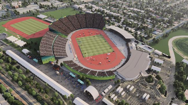 Artist's impression of Eureka Stadium, which will be used for the Commonwealth Games. Picture: Victorian Government.