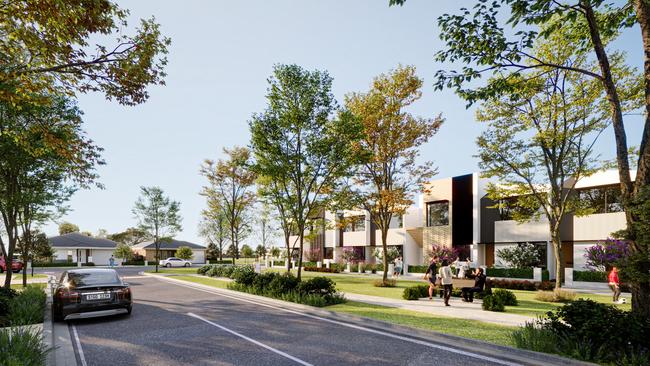 Artist's impression of some of the housing planned for the Oakden site. Supplied by Villawood Properties