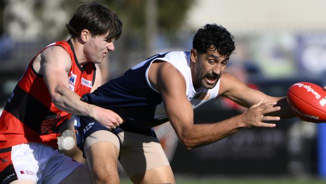 Marlion Pickett makes his debut for Melton South. Picture: Andrew Batsch