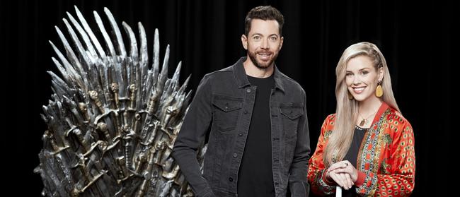 Foxtel's Thones360 presented by James Mathison and Stephanie Bendixsen. Photo credit: Nick Wilson / Foxtel