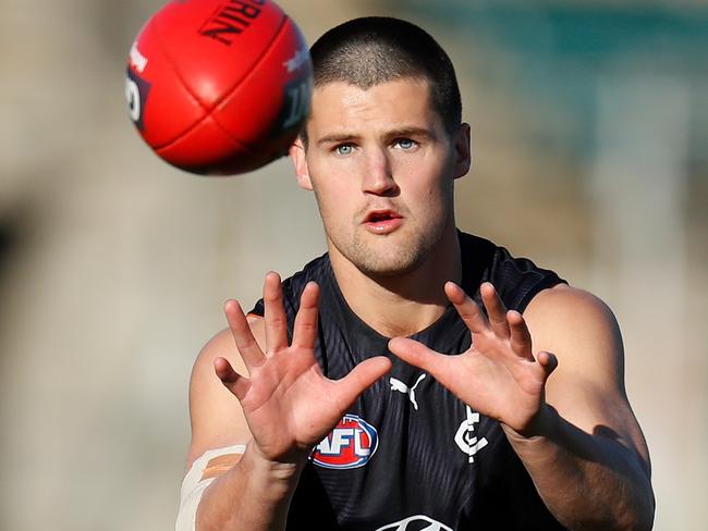 Nic Newman is coming home with a wet sail. Picture: Michael Willson/AFL Photos via Getty Images